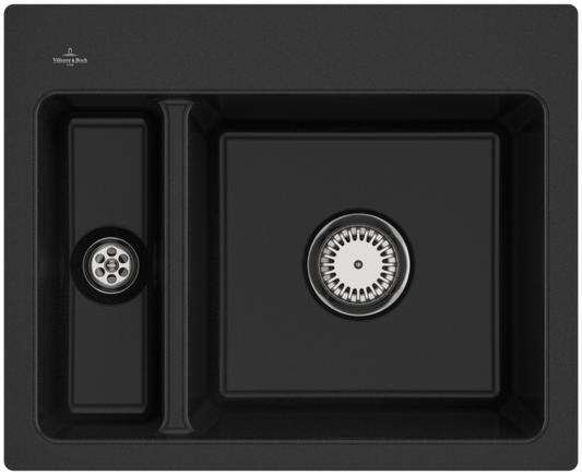 Hier kann eine Nahaufnahme der Subway 60 XM flat in ebony von Villeroy & Boch gesehen werden.