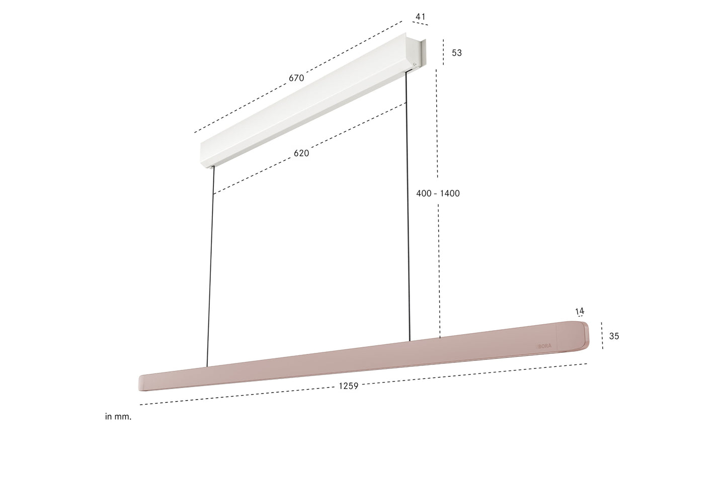 Maße Bora Pendelleuchte 